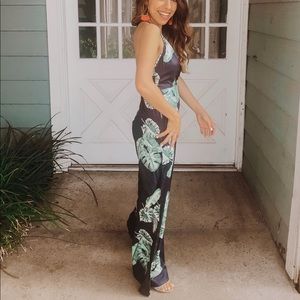 Pants - Leaf print jumpsuit Pants - Leaf print jumpsuit